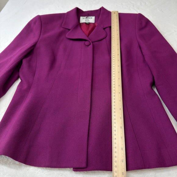Kasper ASL Blazer Womens 6P Magenta Purple Excellent 100% Wool Petite 30603P - Picture 8 of 9